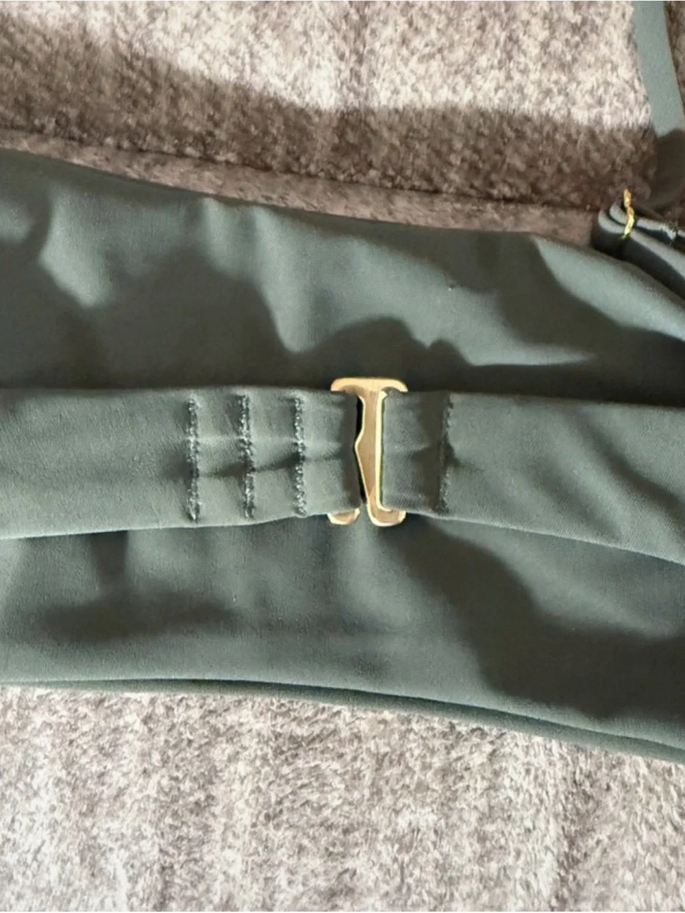 Tory Burch Olive Green Square Neck Bikini Set High Waist